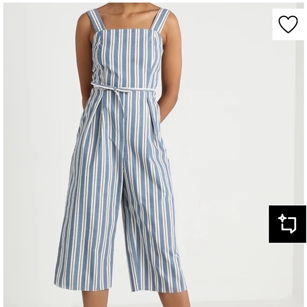 Miss Selfridge Striped Blue and White Women's Jumpsuit